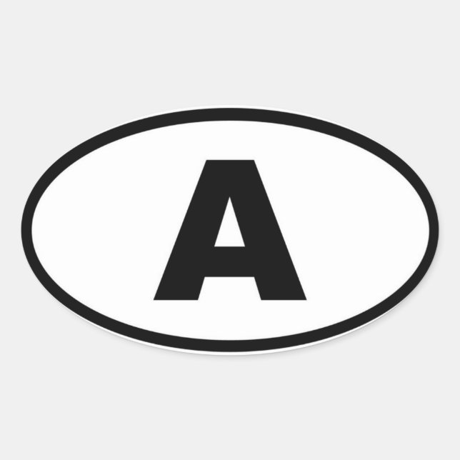 Adesivo Oval Áustria - A - Europeia (Frente)