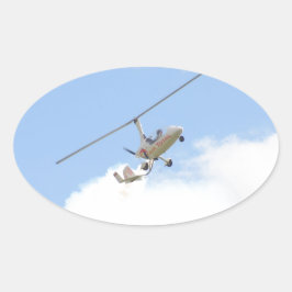 Adesivo Oval Autogyro em voo