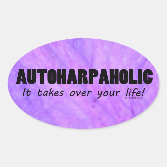 Adesivo Oval Autoharpaholic assume o Vinheta Oval (Frente)