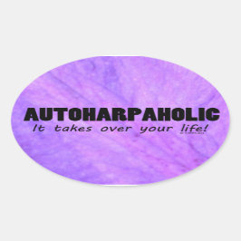 Adesivo Oval Autoharpaholic assume o Vinheta Oval