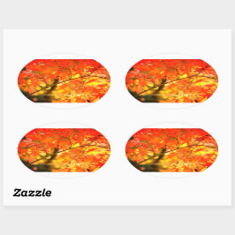 Adesivo Oval Autumn Leaves [Oval Seal]