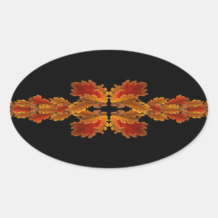 Adesivo Oval Autumn Oak Garlands