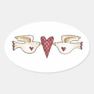 Adesivo Oval aves amadoras