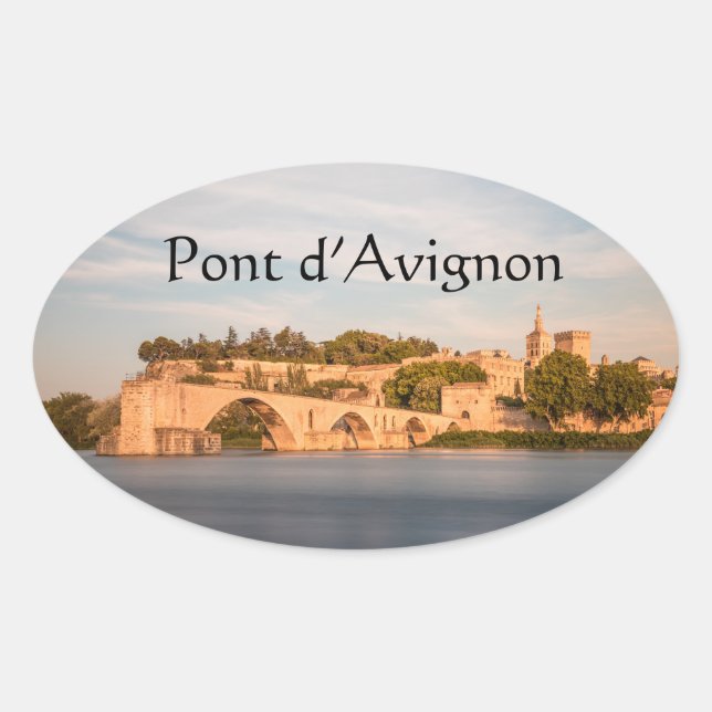 Adesivo Oval Avignon Bridge França (Frente)