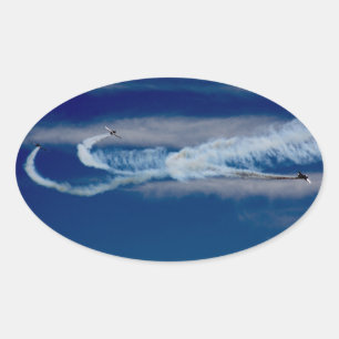 Adesivo Oval Aviões de guerra