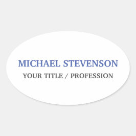 Adesivo Oval Azul clássico especial único branco