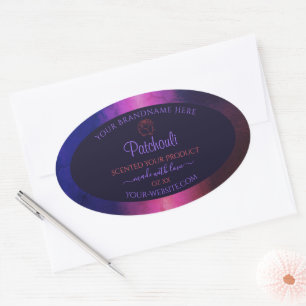 Adesivo Oval Azul cor-de-rosa Rótulos de produto mármore Rosa F
