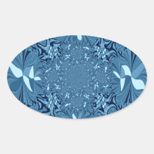 Adesivo Oval Azul iridescente