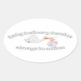 Adesivo Oval Baby Delivery Service ! Always in action ! Midwife