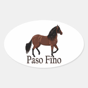 Adesivo Oval Baía "Paso Fino " de Paso Fino