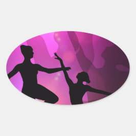 Adesivo Oval Bailarinos de Ballet