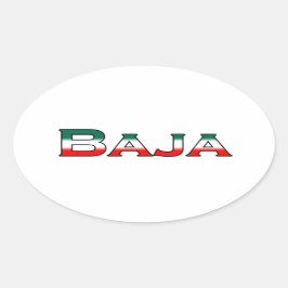 Adesivo Oval Baja Mexico (logotipo de texto)