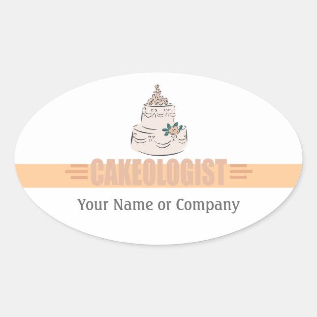 Adesivo Oval Baker Humorístico (Frente)