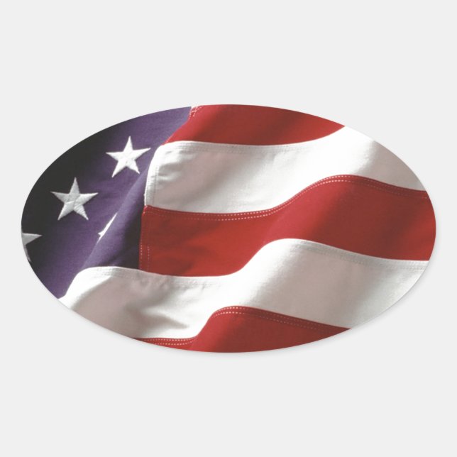 Adesivo Oval Bandeira Americana (Frente)