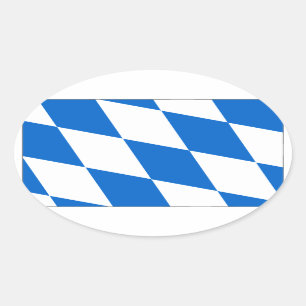 Adesivo Oval Bandeira bávara Baviera