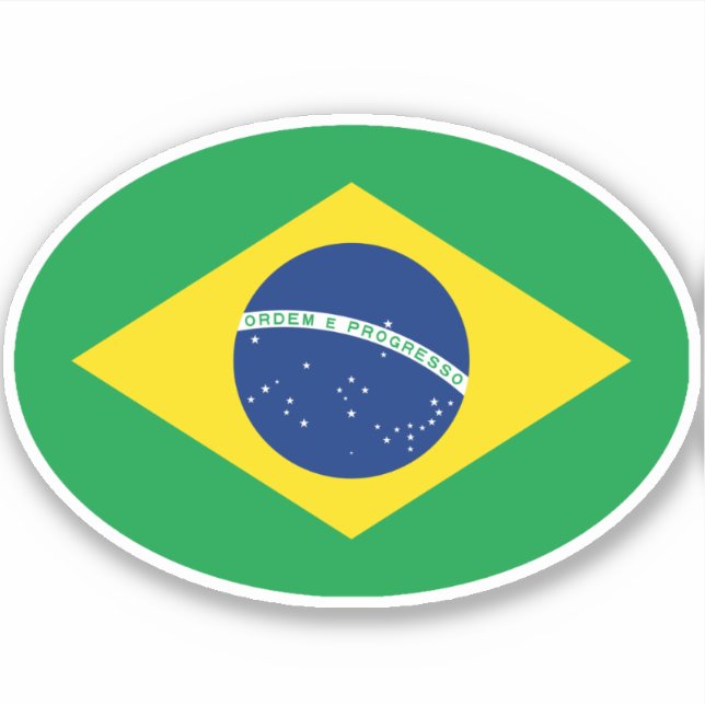 Adesivo Oval Bandeira Brasileira (Frente)