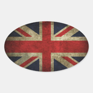Adesivo Oval Bandeira britânica BRITÂNICA de Union Jack da