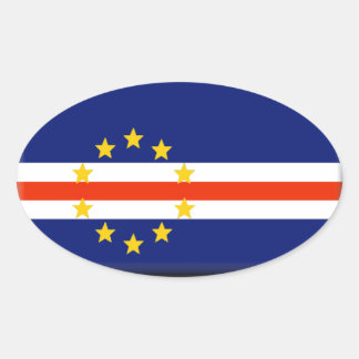 Adesivo Oval Bandeira Cabo Verde