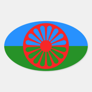 Adesivo Oval Bandeira cigana