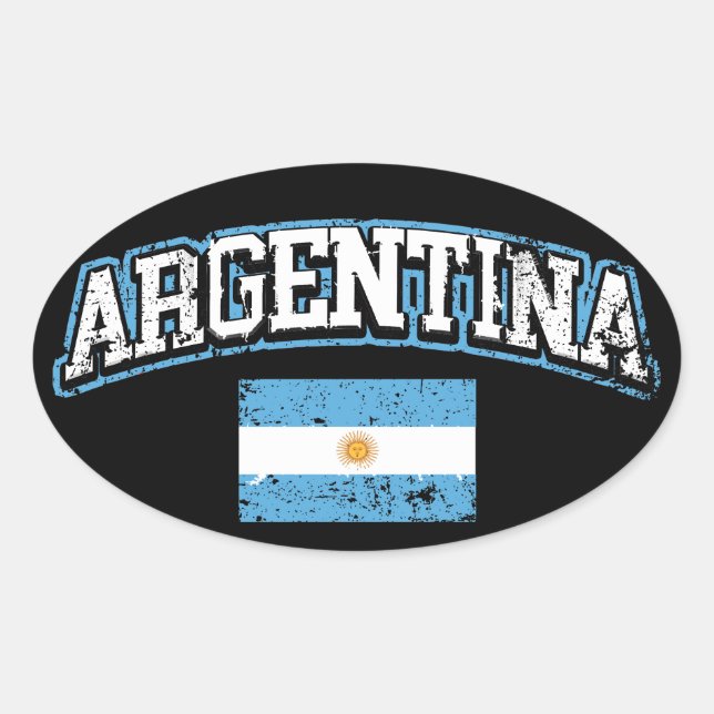 Adesivo Oval Bandeira da Argentina (Frente)