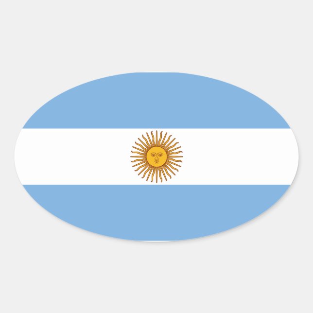 Adesivo Oval Bandeira da Argentina (Frente)