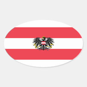 Adesivo Oval Bandeira da Áustria