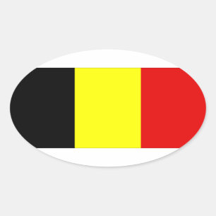 Adesivo Oval Bandeira da Bélgica
