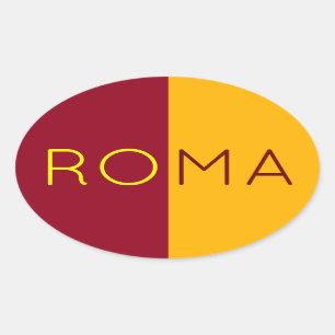 Adesivo Oval Bandeira da cidade de Roma, Itália