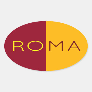 Adesivo Oval Bandeira da cidade de Roma, Itália