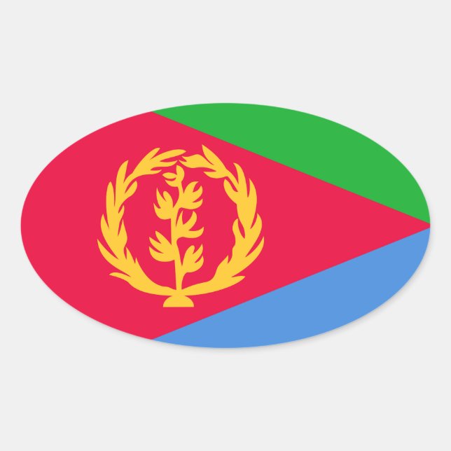 Adesivo Oval Bandeira da Eritreia (Frente)