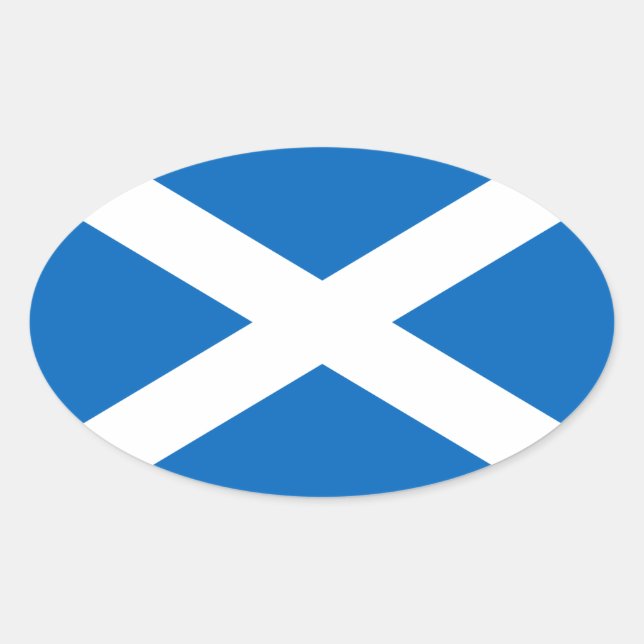 Adesivo Oval Bandeira da Escócia - Bratach na h-Alba (Frente)