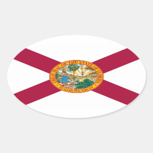 Adesivo Oval Bandeira da Flórida