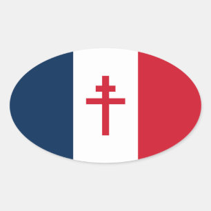 Adesivo Oval Bandeira da França Livre