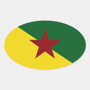 Adesivo Oval Bandeira da Guiana Francesa