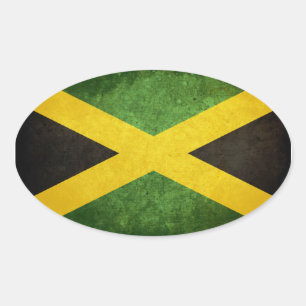 Adesivo Oval Bandeira da Jamaica