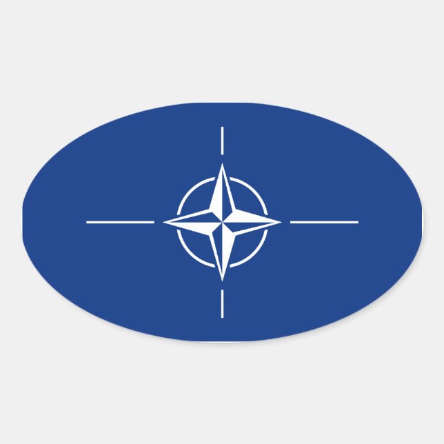 Adesivo Oval Bandeira da NATO (Frente)