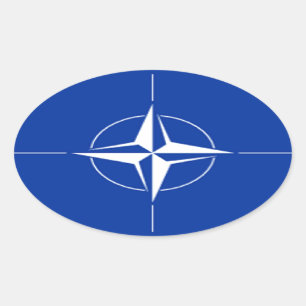 Adesivo Oval Bandeira da OTAN