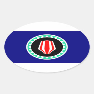 Adesivo Oval Bandeira da Região Autônoma de Bougainville