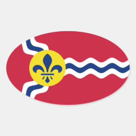 Adesivo Oval Bandeira da Rua Louis, Missouri