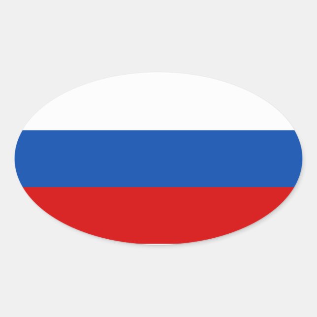 Adesivo Oval Bandeira da Rússia (Frente)