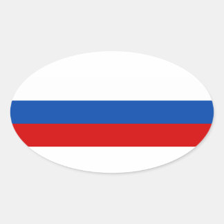 Adesivo Oval Bandeira da Rússia