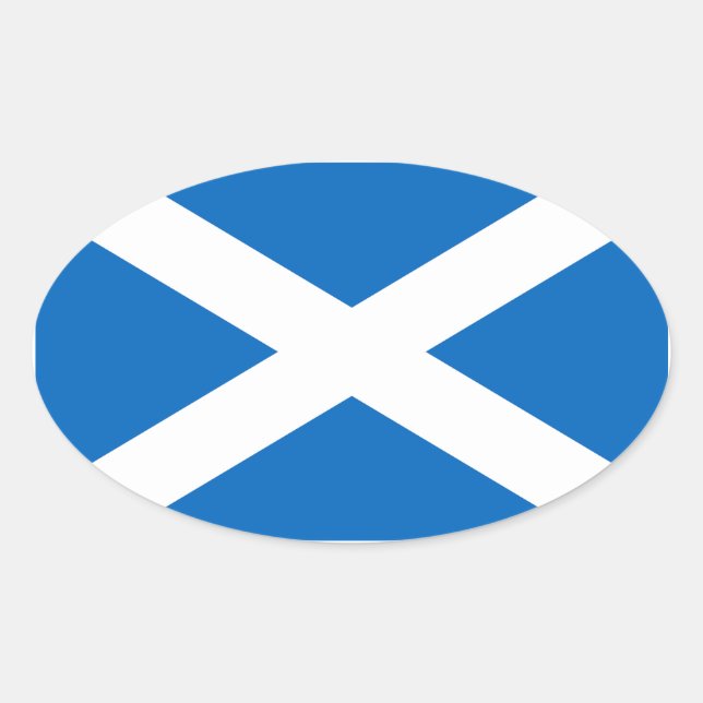 Adesivo Oval Bandeira da Scotland Oval Sticker (Frente)