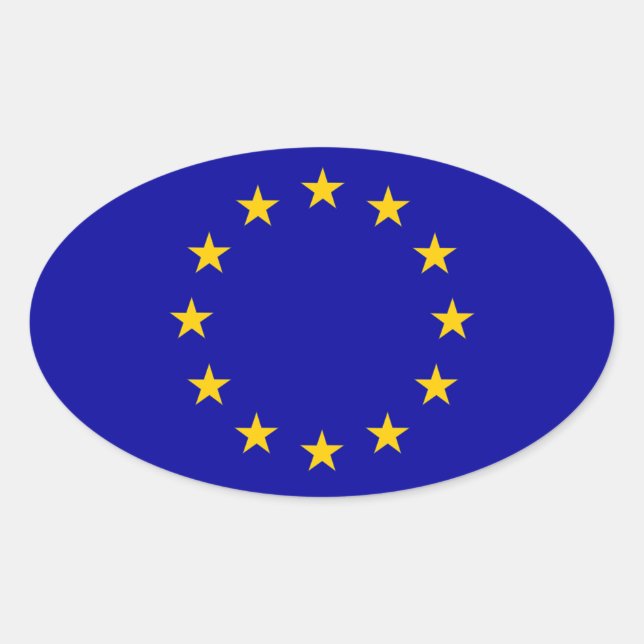 Adesivo Oval Bandeira da União Europeia (Frente)