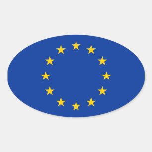 Adesivo Oval Bandeira da União Europeia