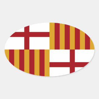 Adesivo Oval Bandeira de Barcelona (Espanha)