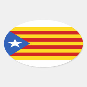 Adesivo Oval Bandeira de Estelada Catalonia