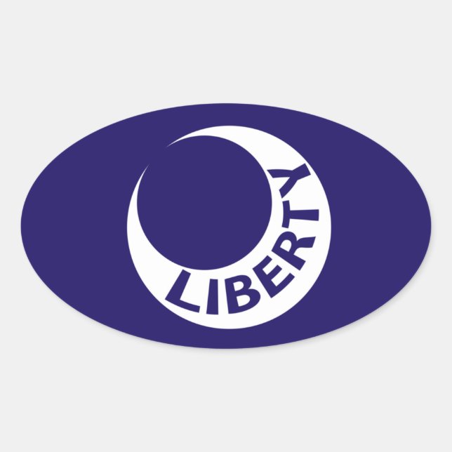 Adesivo Oval Bandeira de Fort Moultrie, Carolina do Sul. (Frente)