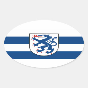 Adesivo Oval Bandeira de Ingolstadt, Baviera - ALEMANHA