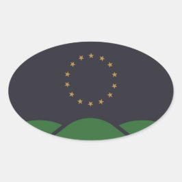 Adesivo Oval Bandeira de Montpelier, Vermont