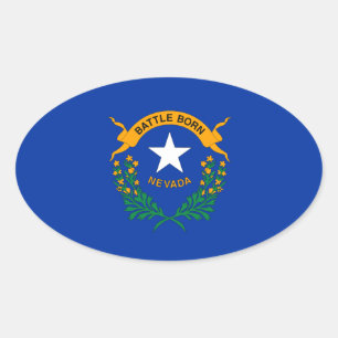 Adesivo Oval Bandeira de Nevada